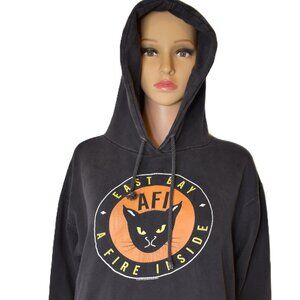 VTG AFI Band 2003 Black Cat Hoodie East Bay Hoodie Sz Small distressed